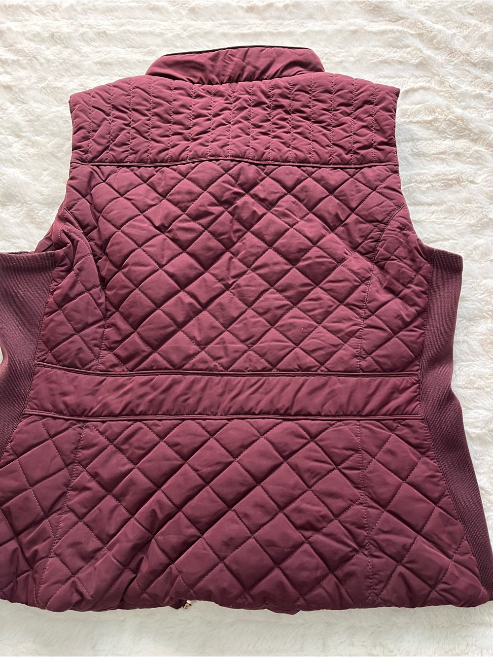 New York & Company Quilted Sleeveless Vest - Burgundy - Picture 2 of 6